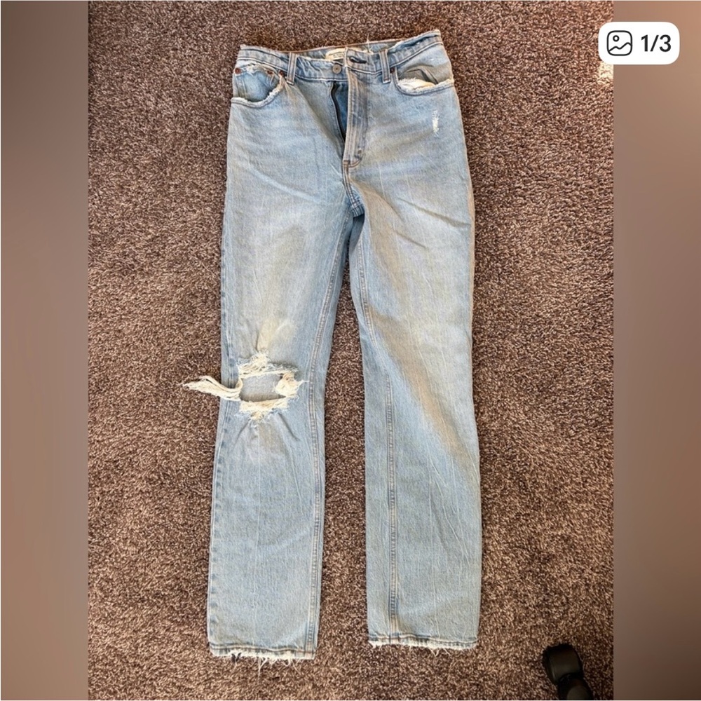 Abercrombie & Fitch 90s Straight Ultra High Rise Jeans Size 26 Regular - Picture 2 of 4